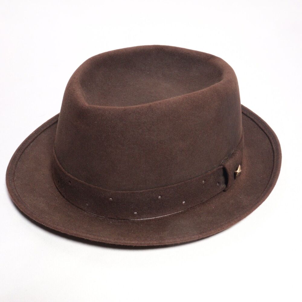Vtg Champ Featherweight Kasmir Finish Mens Hat Fedora Brown Size 6 3/4 Trilby